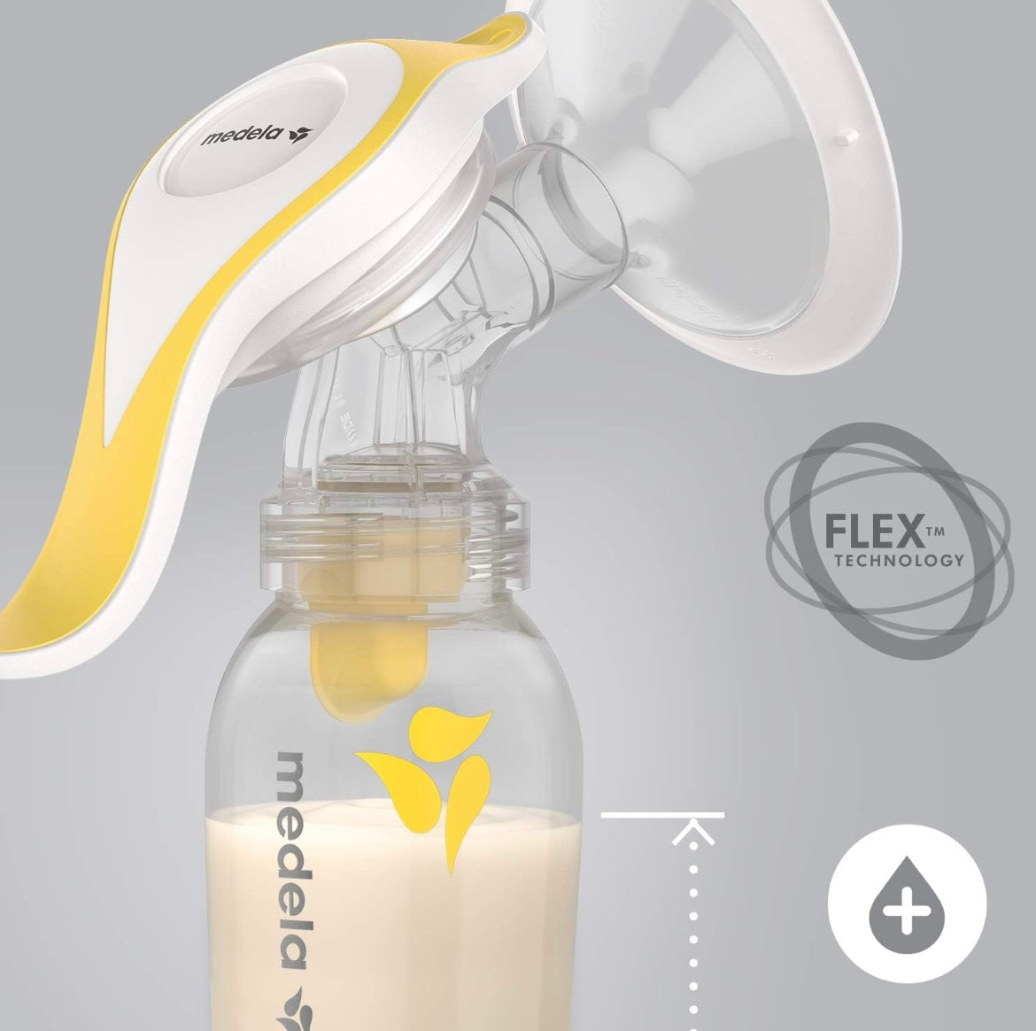 Tire-Lait Manuel Medela Harmony, Design Compact avec Téterelle Personalfit Flex et Fonction Stimulation