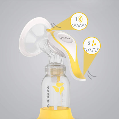 Tire-Lait Manuel Medela Harmony, Design Compact avec Téterelle Personalfit Flex et Fonction Stimulation