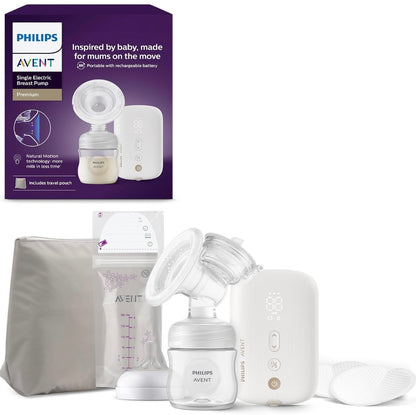 Philips Avent - Tire-lait électrique, qualité hospitalière, moteur silencieux et rechargeable pour une expérience discrète où que vous soyez + trousse de transport