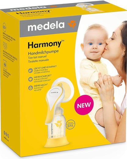 Tire-Lait Manuel Medela Harmony, Design Compact avec Téterelle Personalfit Flex et Fonction Stimulation