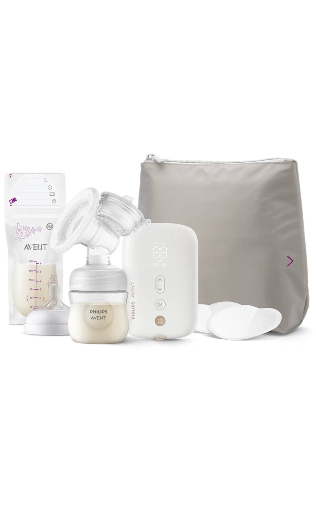Philips Avent - Tire-lait électrique, qualité hospitalière, moteur silencieux et rechargeable pour une expérience discrète où que vous soyez + trousse de transport